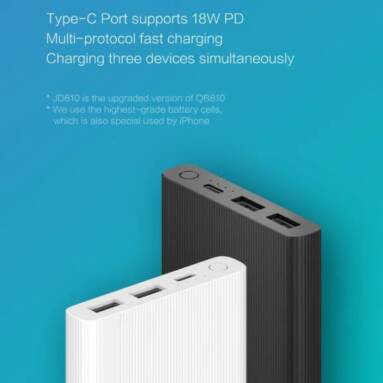€22 with coupon for ZMI 10000 mAh Power Bank 18W PD Fast Charging For Mi10 Note 9S Apple XS 11Pro from EU CZ warehouse BANGGOOD