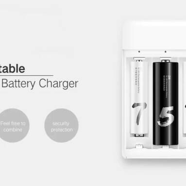 $5 with coupon for ZMI Four-slot Battery Charger from Xiaomi Youpin – MILK WHITE from GearBest