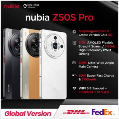 €408 with coupon for ZTE Nubia Z50s Pro 5G Flexible Smartphone Global Version 256GB from ALIEXPRESS