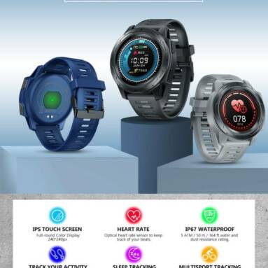 €20 with coupon for Zeblaze VIBE 5 PRO 1.3inch Full-round Touch Screen Heart Rate Monitor Sport Data Tracker Brightness Adjust Smart Watch – Blue from BANGGOOD