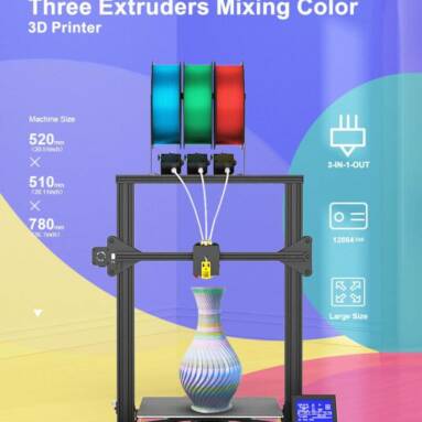 €329 with coupon for Zonestar Z8PM3 3-in-1-out Color-Mixing 3D Printer, LCD Screen, High Precision Resolution, Auto Leveling, Titan Extruder, Filament Sensor, 32Bit Mainboard from EU warehouse GEEKBUYING (extra $20 off paying with KLARNA in 3 installments)