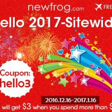 Hello 2017 -$3 Off Orders $30 Or More from Newfrog.com