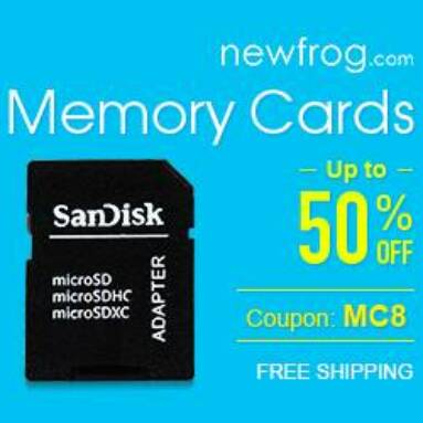 Memory Cards-Up to 50% off and Coupon:MC8 from Newfrog.com