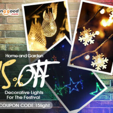 Up to 42% OFF for Home and Garden Decorative Lights with Extra 15% OFF Coupon from BANGGOOD TECHNOLOGY CO., LIMITED