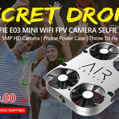 Only $239 with Free Shipping for AirSelfie E03 Mini WiFi Selfie Drone with iPhone 7/6/6 Plus/7 Plus Case from Zapals