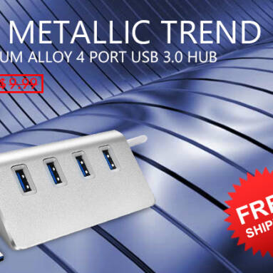 Aluminum Alloy High Speed 4 Ports USB 3.0 Hub $6.99 Free Shipping  from Zapals