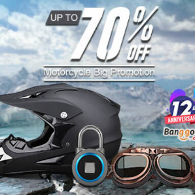 Banggood 12th Anniversary Carnival-Up to 70% OFF for Motorcycle Promotion from BANGGOOD TECHNOLOGY CO., LIMITED