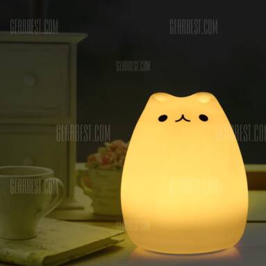 $8 with coupon for Cartoon Cat LED Night Light  –  WHITE from GearBest