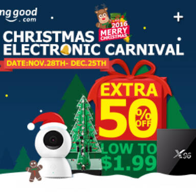 Extra 50% OFF Christams Promotion for Electronic from BANGGOOD TECHNOLOGY CO., LIMITED