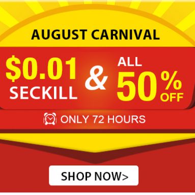 AUGUST CARNIVAL $ 0.01 SECKILL fra TinyDeal