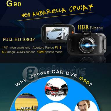 $20 OFF for Blackview G90 Car DVR Dashcam from Geekbuying