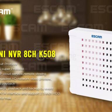 $10 off COUPON for ESCAM K508 HD Mini NVR 8CH 1080P IP Camera from Geekbuying