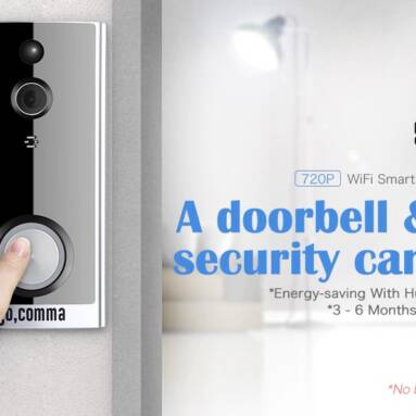 $41 with coupon for gocomma Door Camera WiFi Snapshot Smart Doorbell – BLACK WITH BELL from GearBest