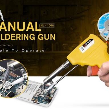 $9 with coupon for gocomma Manual Soldering Gun – YELLOW 220V from GearBest