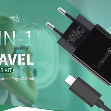 $4 with coupon for gocomma Travel Charger Kit Type-C USB Adapter from GearBest