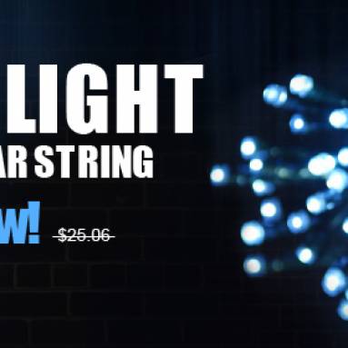 Flashligt Sale – $8.69 100 LED Solar String Light from FASTBUY INC