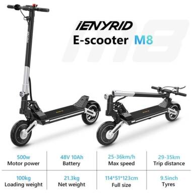 €480 with coupon for iENYRID IE-M8 Electric Scooter from EU warehouse BANGGOOD