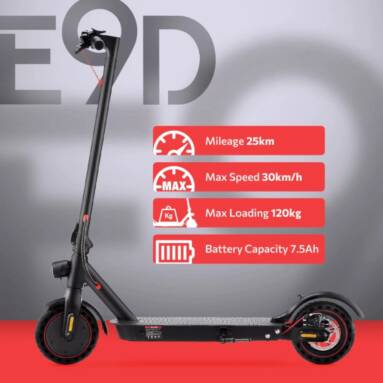 €325 with coupon for iScooter E9D Electric Scooter with max speed 30km/h,20-25 km range, LED display, APPcontrol and Bag as gift from EU warehouse GSHOPPER