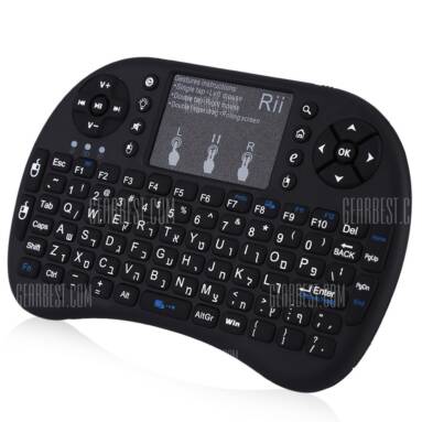 $13 with coupon for Israel Hebrew Language Rii i8+ Mini Wireless Keyboard Mouse Combo from GearBest