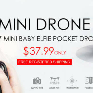 Only $37.99 Free Shipping for JRC H37 Mini Baby Elfie Foldable Drone from Zapals