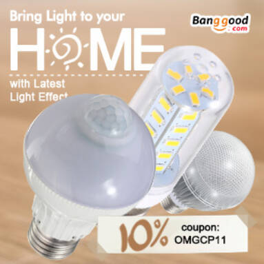 10% OFF for E27 LED Bulb from BANGGOOD TECHNOLOGY CO., LIMITED