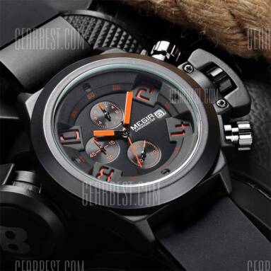 $13 with coupon MEGIR 2002 Male Quartz Watch black from GearBest
