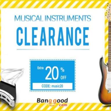 20% OFF Music Instruments Clearance from BANGGOOD TECHNOLOGY CO., LIMITED
