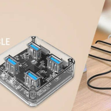 Only $12.99 Free Shipping for ORICO MH4U-U3 Transparent Desktop 4-port USB 3.0 Hub from Zapals