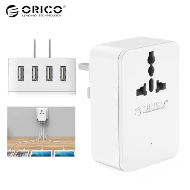 ORICO S4U 110V-240V Universal Travel Power Adapter Converter with 4 USB Ports  $8.99 Free Shipping from Zapals