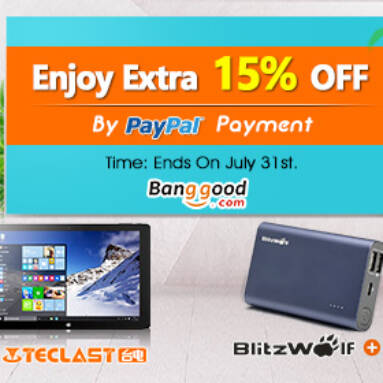 Extra 15% OFF for Pay through Paypal! from BANGGOOD TECHNOLOGY CO., LIMITED