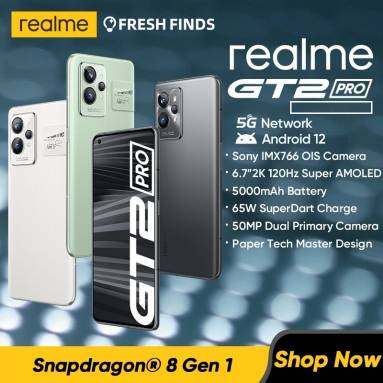 €658 with coupon for realme GT 2 Pro 5G Smartphone Snapdragon 8 Gen 1 12/256GB from GSHOPPER