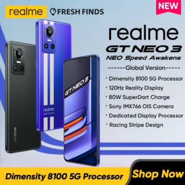 €250 with coupon for realme GT NEO 3 5G Smartphone  256GB from EU warehouse ALIEXPRESS