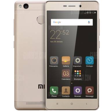 $126 with coupon for Xiaomi Redmi 3S 4G Smartphone Golden from GearBest