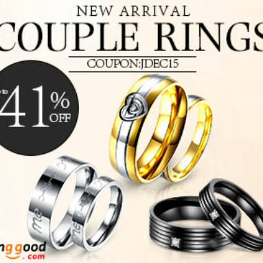 Couple Gifts: Rings with 15% OFF Coupon from BANGGOOD TECHNOLOGY CO., LIMITED