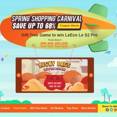 Save Up To 68%, Win Letv LeEco Le S2 Pro with 2018 Before Spring Shopping Carnival! from Tomtop