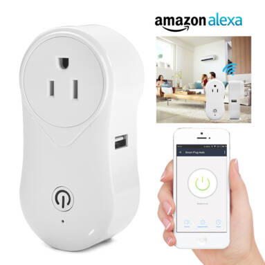 Smart WiFi Socket with USB Charging Support Amazon Alexa Echo $10.50 Free Shipping from Zapals
