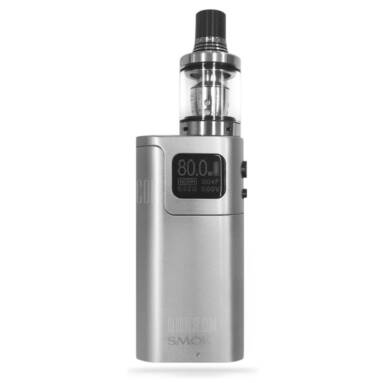 $49 with coupon for Original Smok G80 Kit 80W TC Box Mod Kit with Spirals Tank  –  SILVER  from GearBest
