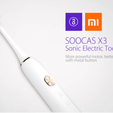 $39 with coupon for SOOCAS SOOCARE X3 Sonic Electric Toothbrush  – OVAL WHITE – EU warehouse from GearBest