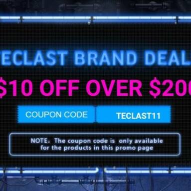 GearBest 11.11 Sale Storm for TECLAST PCs and TABLETS products $10 off over $200