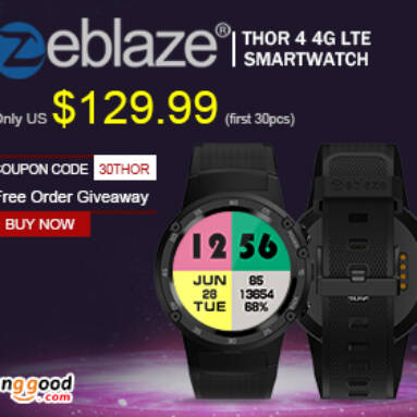 Only $129.99 for Zeblaze THOR 4 Amoled 4G LTE 1GB+16GB  Smart Watch Phone from BANGGOOD TECHNOLOGY CO., LIMITED