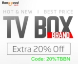20% OFF for TV Box Brand Promotion from BANGGOOD TECHNOLOGY CO., LIMITED