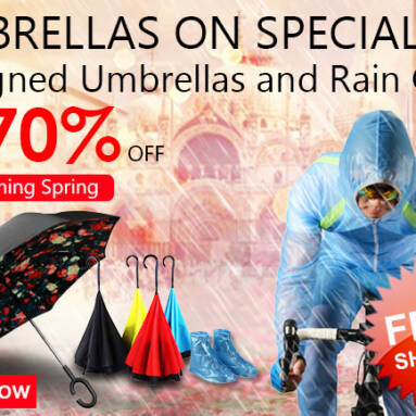 Up to 70% off for Umbrella and Raincoat Free Shipping from Zapals