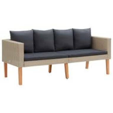 €169 with coupon for vidaXL 2-seater garden sofa with cushions poly rattan from EU warehouse GSHOPPER
