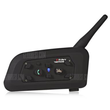 $28 with coupon for gocomma V6 Motorcycle Helmet Bluetooth Intercom Headset – BLACK 1PC  from GearBest