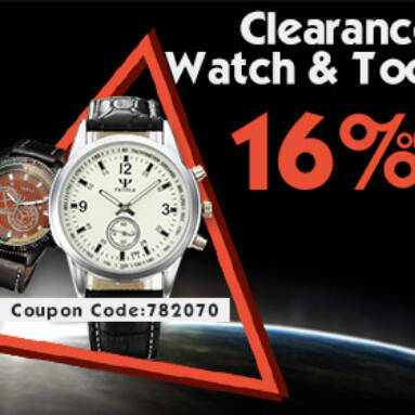 16% OFF for Watch & Tools Clearance from BANGGOOD TECHNOLOGY CO., LIMITED