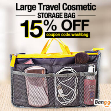 24% OFF Large Travel Toiletry Organizer Storage Bag Wash Cosmetic Bag Makeup Storage Case from BANGGOOD TECHNOLOGY CO., LIMITED