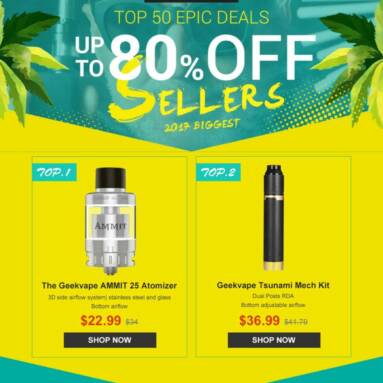 The Best E Cigarette and Vape Flash Sale Save up to 50% off – GearBest.com