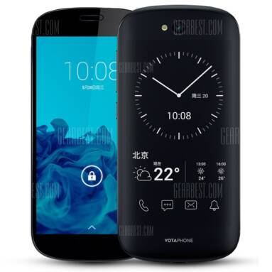 $109 with coupon for Yotaphone 2 5.0 inch 4G Smartphone black from GearBest